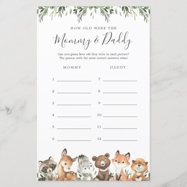 Animais Da Floresta Com Quantos Anos Eram Mamães E (Frente)