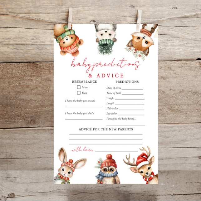 Animais da floresta Conselhos de predição de natal (Criador carregado)