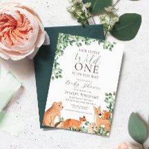 Animais da Floresta Convite para Chás de fraldas B