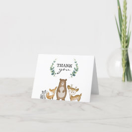 Animais Da Floresta Dobrados Obrigado Cartões