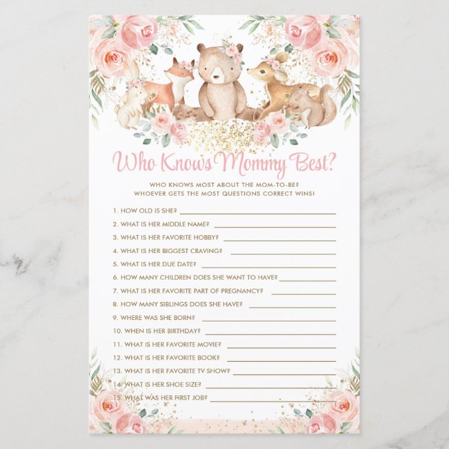 Animais Da Floresta Esmagam Floral Que Conhecem Me (Frente)