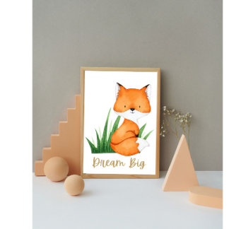 Animais da Floresta Fox Nursery Poster