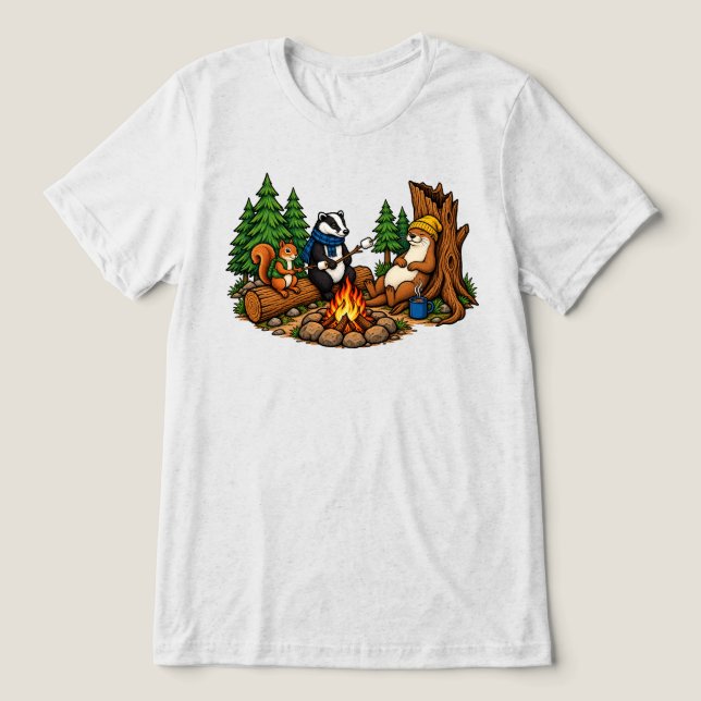 Animais da Floresta Noite ao Redor da Fogueira (Design frontal)