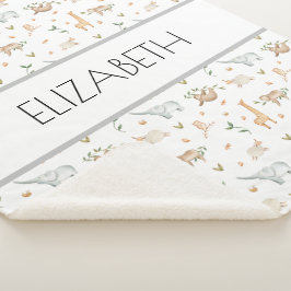 Animais da floresta nome de bebê cobertor personal