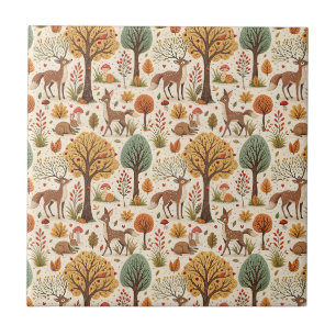 Animais da Floresta & Padrão da Temporada de Outon