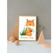 Animais da Floresta Poster da Creche da Raposa