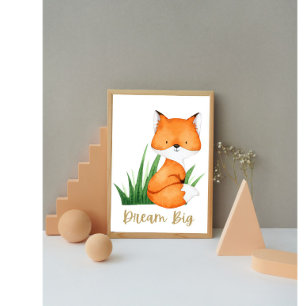 Animais da Floresta Poster da Creche da Raposa