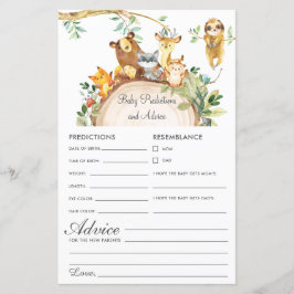 Animais da Floresta Predições para Bebês e Chá de 