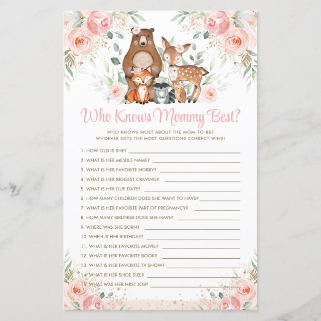 Animais Da Floresta Rosa Floris Que Conhecem Melho (Frente)