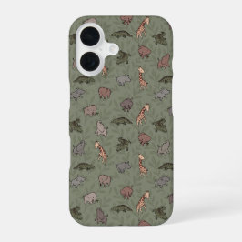 Animais da Savana (Elefante, Girafa, Crocodilo & R
