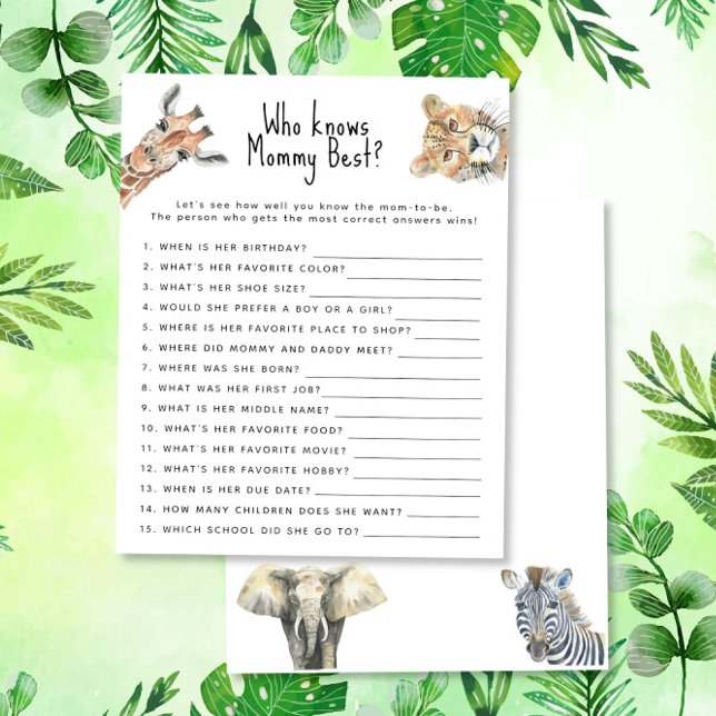 Animais da savana - Quem conhece melhor a mamãe (Criador carregado)