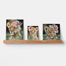 Animais da Selva em Aquarela Arte Floral
