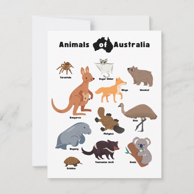 Animais da Vida Selvagem Aussie da Austrália (Frente)