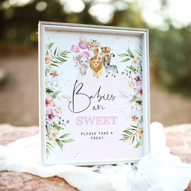 Animais de açafrão floral Os bebês são Poster doce (Criador carregado)