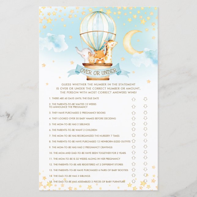 Animais de Balão de Ar Quente em Caça ou Sob Jogo (Frente)