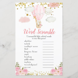 Animais de Balão de Ar Quente Rosa do Jogo do Word