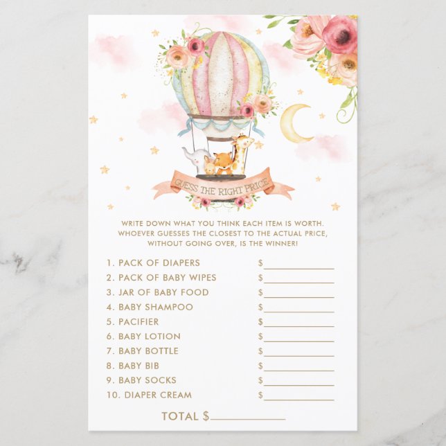 Animais de Balões de Ar Quente Adivinham o Jogo do (Frente)