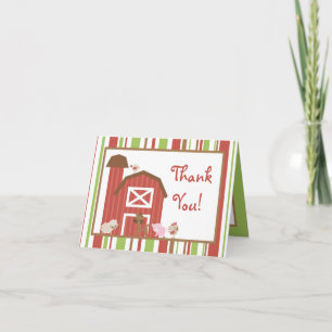 Animais de Casca Vermelha de Cartões de agradecime