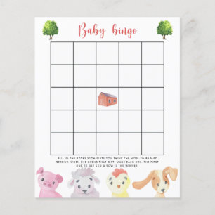 Animais de criação - jogo do bingo Chá de fraldas