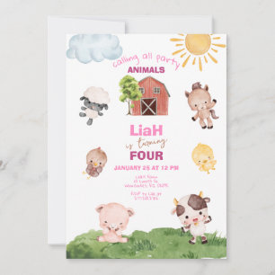 Animais de criação Qualquer Convite de Aniversário