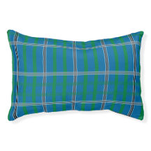 Cama Clássica Xadrez Azul Verde para Cachorro