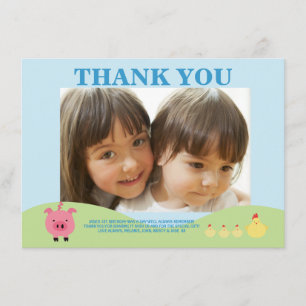 Animais De Fazenda Barnyard Obrigado Cartões com f