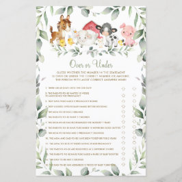 Animais de Fazenda Chic Festa de Bebê Jogo Acima o