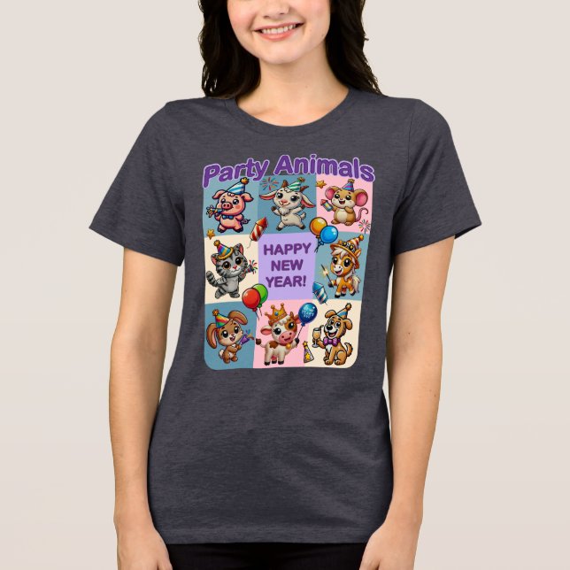 Animais de festa "Feliz ano novo" (Frente)