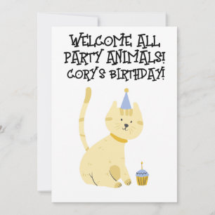 ANIMAIS DE FESTA GATO CONVITES DE FESTAS DE ANIVER