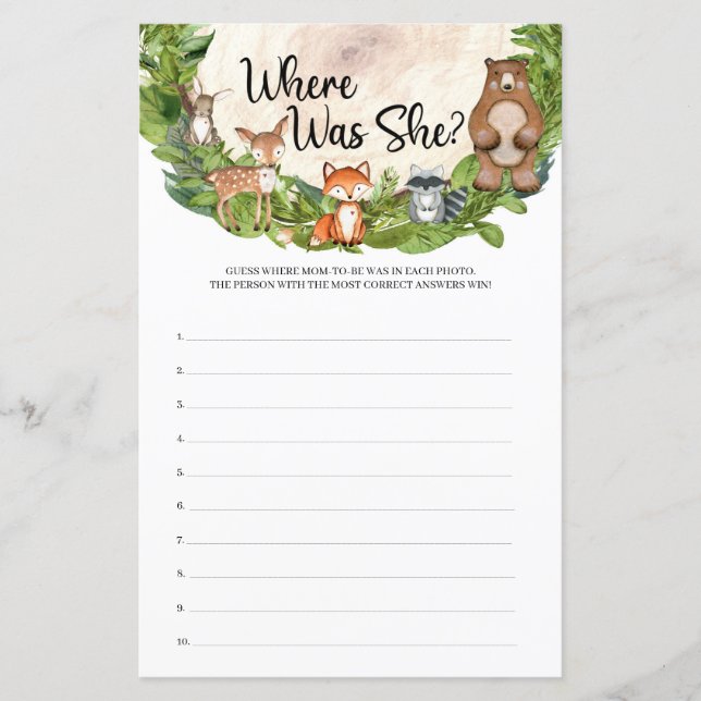 Animais de floresta com fatia de madeira verde Ond (Frente)