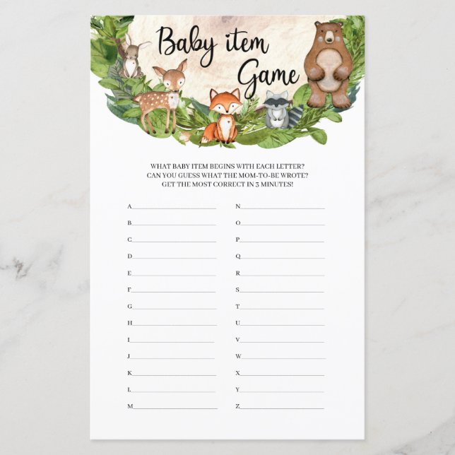 Animais de floresta fatias de madeira verde-verde  (Frente)