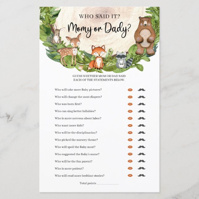 Animais de madeira Mamãe ou Pai de fatias de madei (Frente)