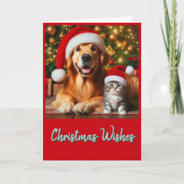 Animais de Natal Fofos Cartão de Boas Festas de Na