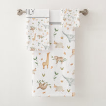 Animais de safari bonitos, toalha de banho