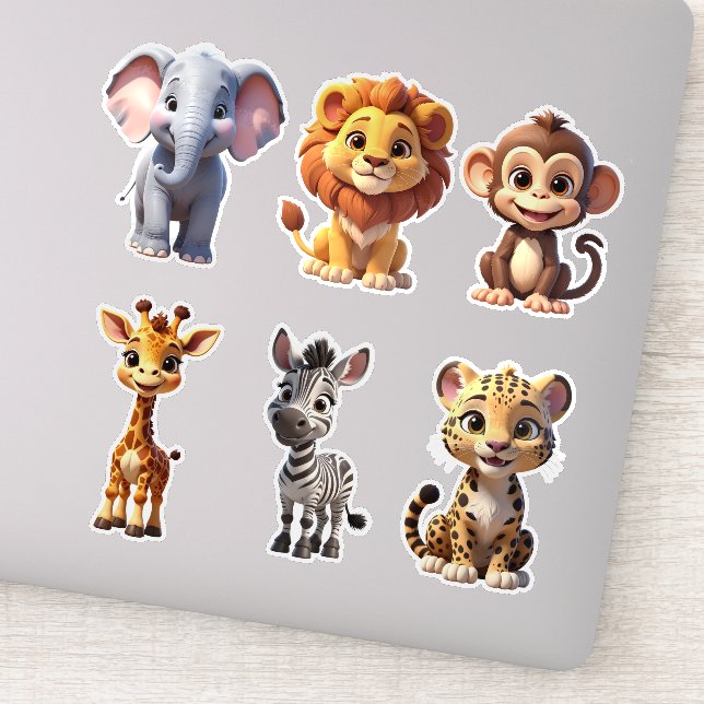 Animais de Safari Conjunto -1  Adesivos para Crian (Detalhe)