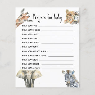 Animais de safari de aquarelas - orações para bebê