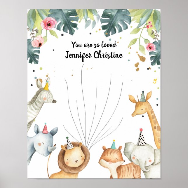 Animais de Safari Garota Impressão Digital Livro d (Frente)