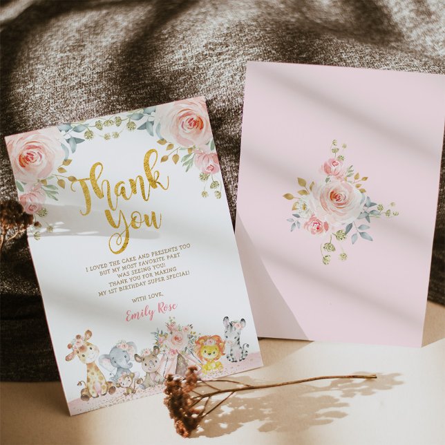 Animais de Safari Rosa Selvagens de Um Cartões de  (Criador carregado)