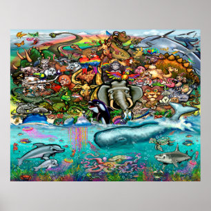 Animais de terra e Poster marítima