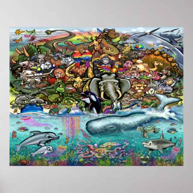 Animais de terra e Poster marítima (Frente)