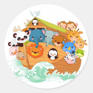 Animais em etiquetas da arte de Noahs