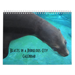Animais em uma cidade populoso - calendário