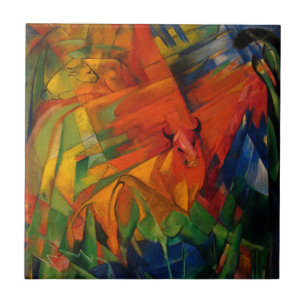 Animais em uma paisagem por Franz Marc