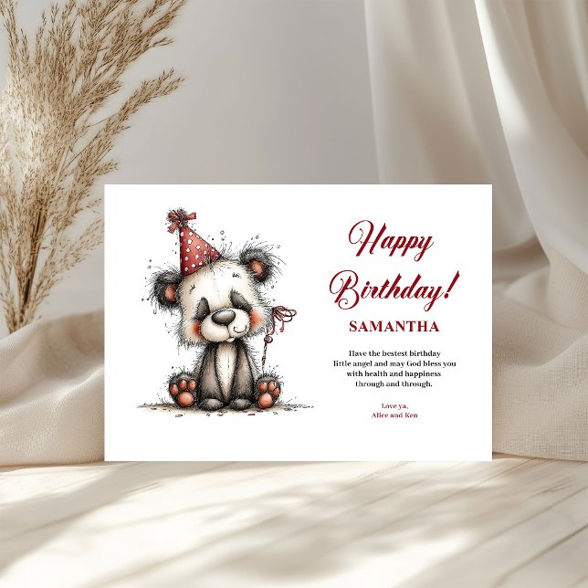 Animais encantadores e caprichosos diversão de ani (Charming whimsical animals birthday fun kids greeting card

)