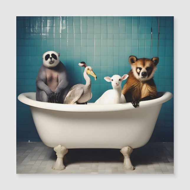 Animais engraçados no banheiro (Frente)