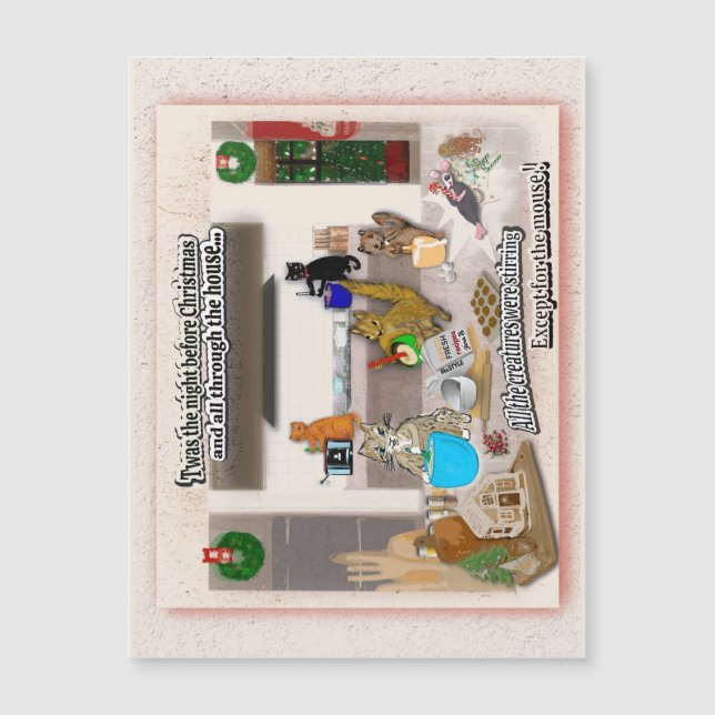 Animais Engraçados Noite Antes Do Cartão Magnético (Frente)