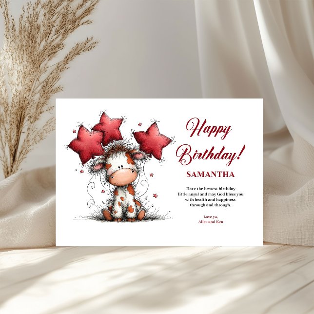 Animais Excêntricos Cartão de saudação personaliza (Quirky Animals Personalized kids greeting card)
