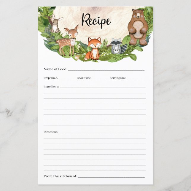 Animais florestais em madeira verde em madeira em  (Frente)