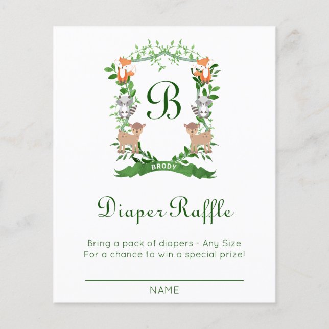 Animais Florestais Prendam Fralda Raffle (Frente)