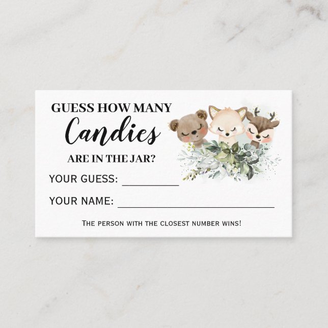 Animais Florestais Quantos Cartões de Chá de frald (Frente)